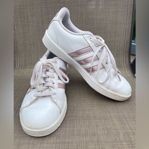 Women’s Cloud Foam Ortholite Float White With Rose Gold Stripes